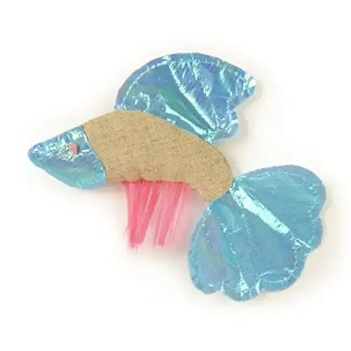 Batty Beta Fish Crinkle Catnip Cat Toy